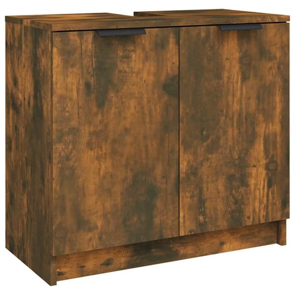 vidaXL Baderomsskap røkt eik 64,5x33,5x59 cm konstruert tre