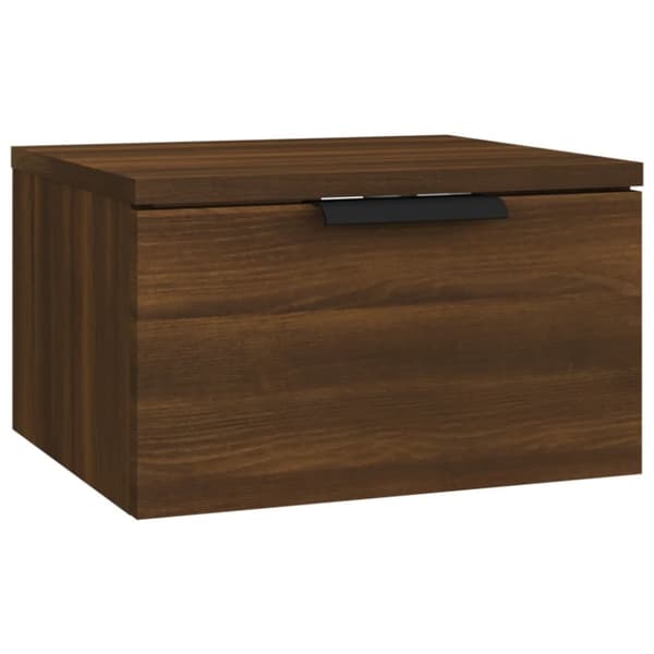 vidaXL Veggmonterte nattbord 2 stk brun eik 34x30x20 cm