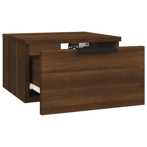vidaXL Veggmonterte nattbord 2 stk brun eik 34x30x20 cm