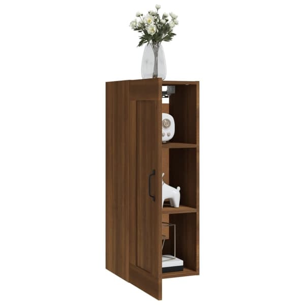 vidaXL Vegghengt skap brun eik 35x34x90 cm konstruert tre