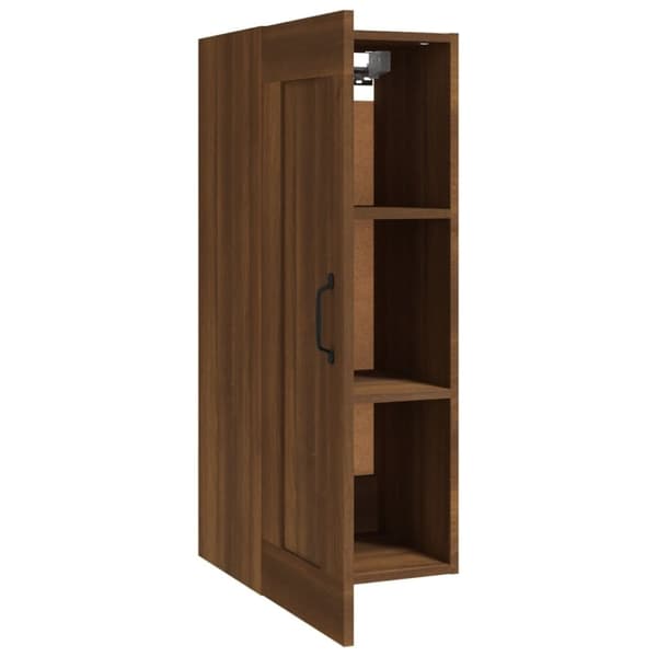 vidaXL Vegghengt skap brun eik 35x34x90 cm konstruert tre