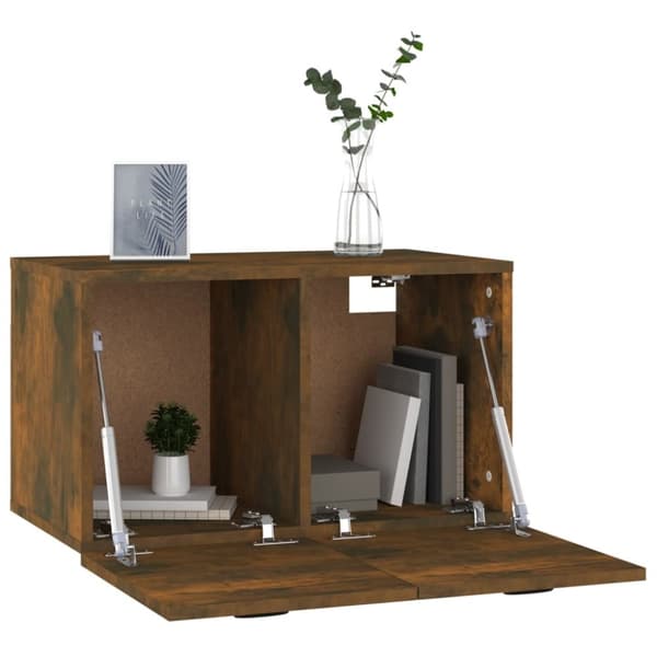 vidaXL Veggskap røkt eik 60x36,5x35 cm konstruert tre