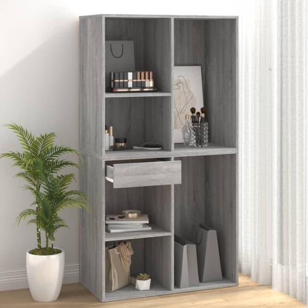 vidaXL Sminkeskap grå sonoma 80x40x75 cm konstruert tre