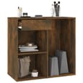 Miniatyrbilde 7 av 10: vidaXL Sminkeskap røkt eik 80x40x75 cm konstruert tre