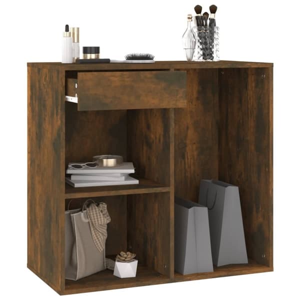 vidaXL Sminkeskap røkt eik 80x40x75 cm konstruert tre