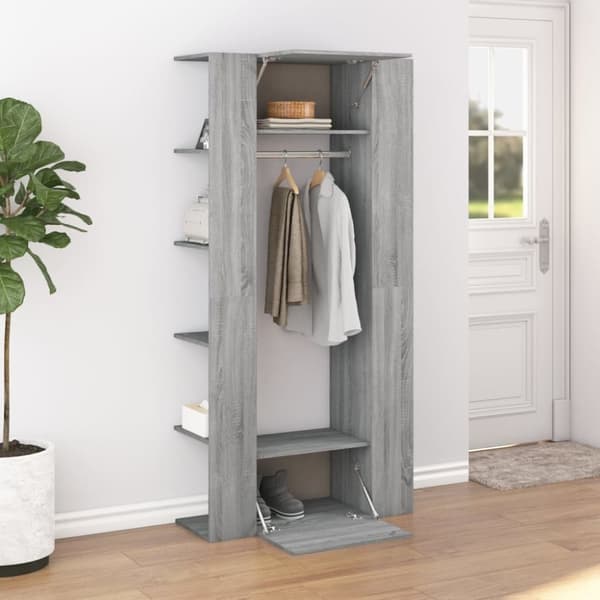 vidaXL Gangskap grå sonoma 97,5x37x99 cm konstruert tre
