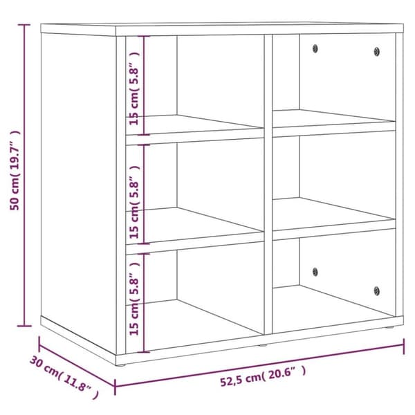 vidaXL Skoskap 2 stk røkt eik 52,5x30x50 cm