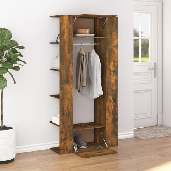 vidaXL Hallskåp rökfärgad ek 97,5x37x99 cm konstruerat trä
