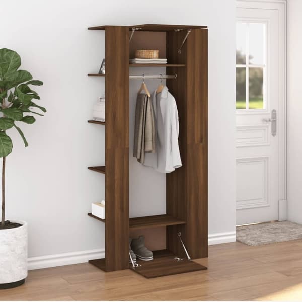 vidaXL Hallskåp brun ek 97,5x37x99 cm konstruerat trä
