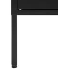 Miniatyrbilde 7 av 8: Skjenk Svart Stål Metall 118 x 40 cm Nettingdører Gulvbeskyttelse Kabelgjennomføring TV-benk Stue Kontor Industrielt design Moderne