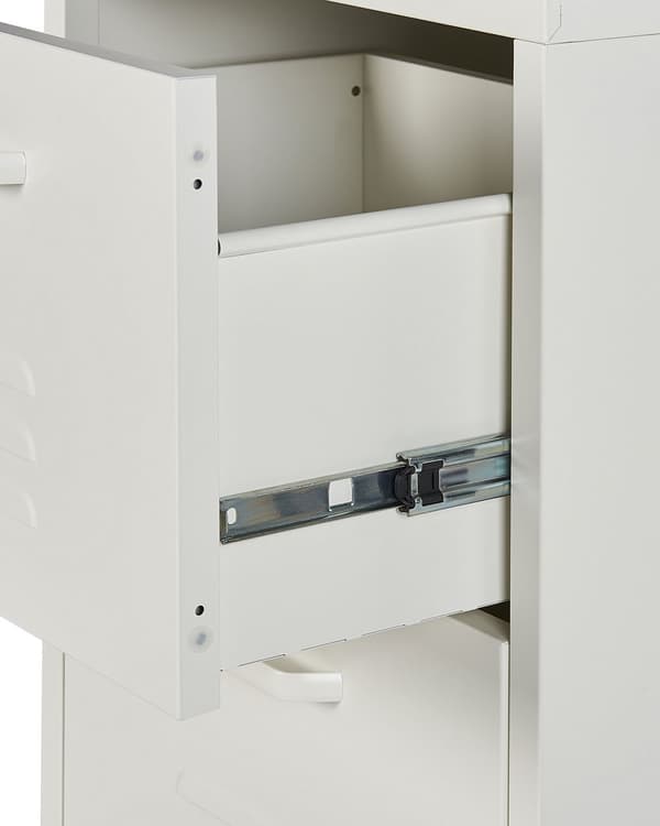 Kommode Hvit Metall 43 x 40 cm Industriell Liten 3 skuffer Oppbevaringsskap
