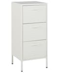 Miniatyrbilde 1 av 8: Kommode Hvit Metall 43 x 40 cm Industriell Liten 3 skuffer Oppbevaringsskap