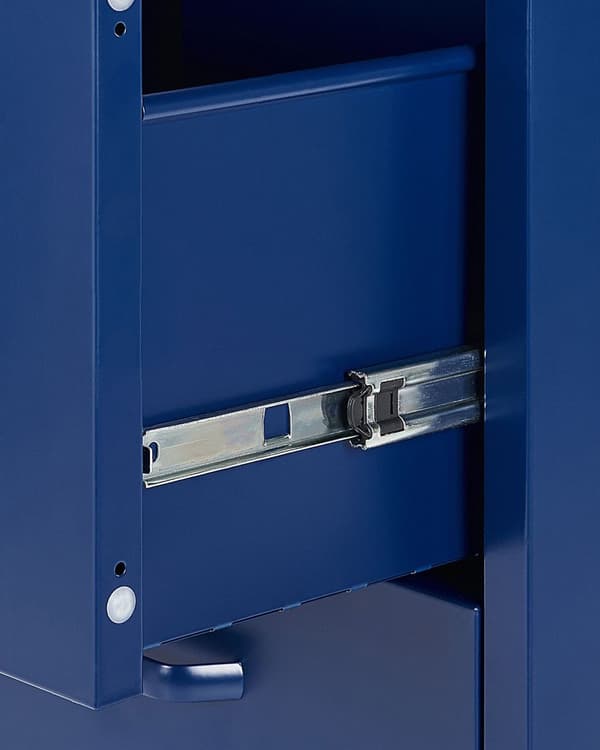 Kommode 3 Skuffer 43 x 40 cm Oppbevaringsskap Blå Metall Industriell Liten