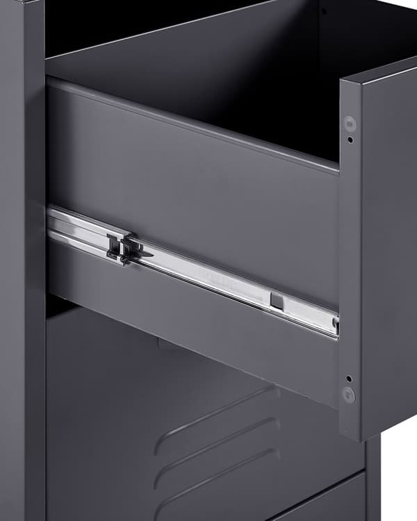 Kontorskap svart metall kommode 3 skuffer industriell