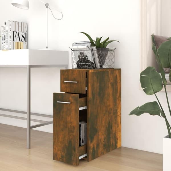 vidaXL Apotekskap røkt eik 20x45,5x60 cm konstruert tre