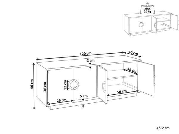 Senkki musta 120 x 46 x 40 cm MDF-levy metalli 4 ovea kaapit hyllyt moderni glamour