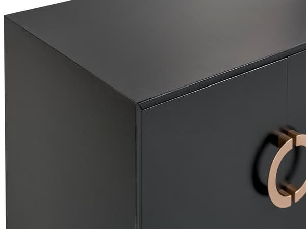 Senkki musta 120 x 46 x 40 cm MDF-levy metalli 4 ovea kaapit hyllyt moderni glamour