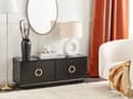Pikkukuva 2 / 8: Senkki musta 120 x 46 x 40 cm MDF-levy metalli 4 ovea kaapit hyllyt moderni glamour