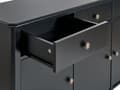 Pikkukuva 9 / 10: Senkki musta 120 x 75 x 39 cm MDF-levy mänty metalli laatikot kaapit hyllyt moderni