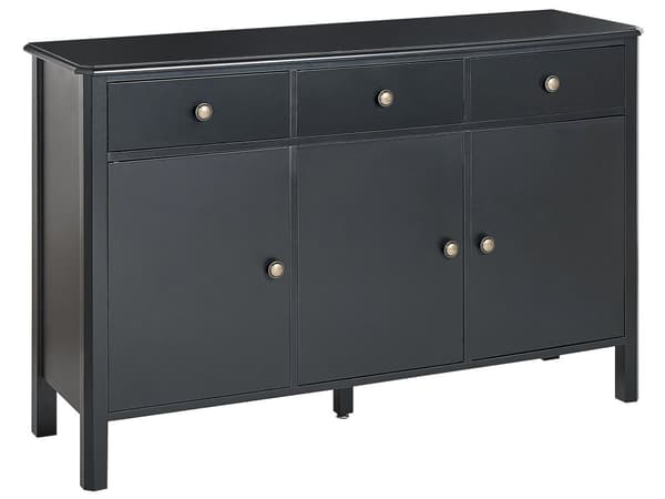 Senkki musta 120 x 75 x 39 cm MDF-levy mänty metalli laatikot kaapit hyllyt moderni