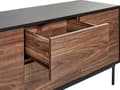 Pikkukuva 7 / 9: Senkki tumma puu musta 120 x 55 x 38 cm lastulevy teräs laatikot kaapit hyllyt moderni
