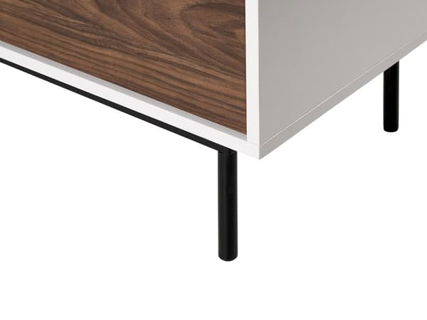 Senkki tumma puu valkoinen 120 x 55 x 38 cm lastulevy teräs laatikot kaapit hyllyt moderni