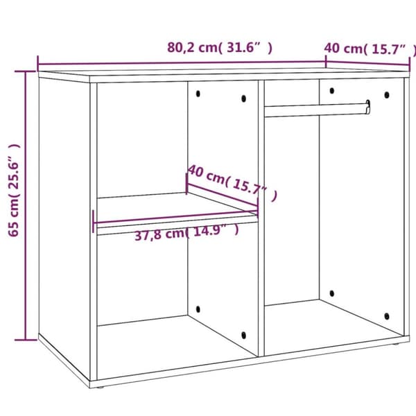 vidaXL skab 80x40x65 cm konstrueret træ sonoma-eg
