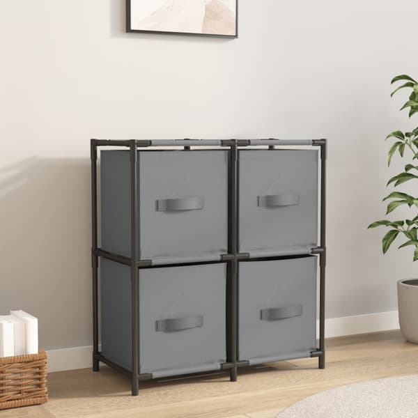 vidaXL opbevaringsreol med 4 stofkurve 63x30x71 cm stål grå
