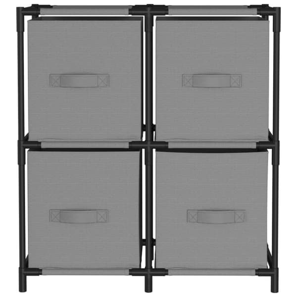 vidaXL opbevaringsreol med 4 stofkurve 63x30x71 cm stål grå