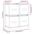 Miniatyrbillede 8 af 8: vidaXL opbevaringsreol med 4 stofkurve 63x30x71 cm stål grå