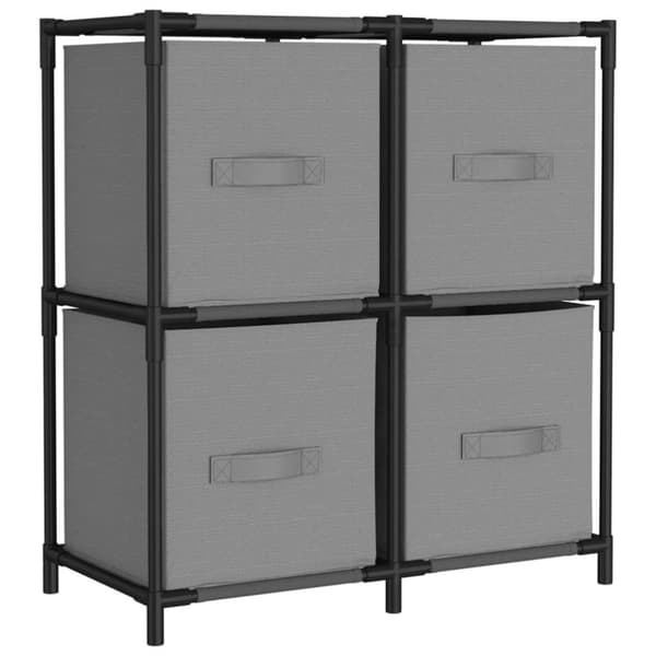 vidaXL opbevaringsreol med 4 stofkurve 63x30x71 cm stål grå