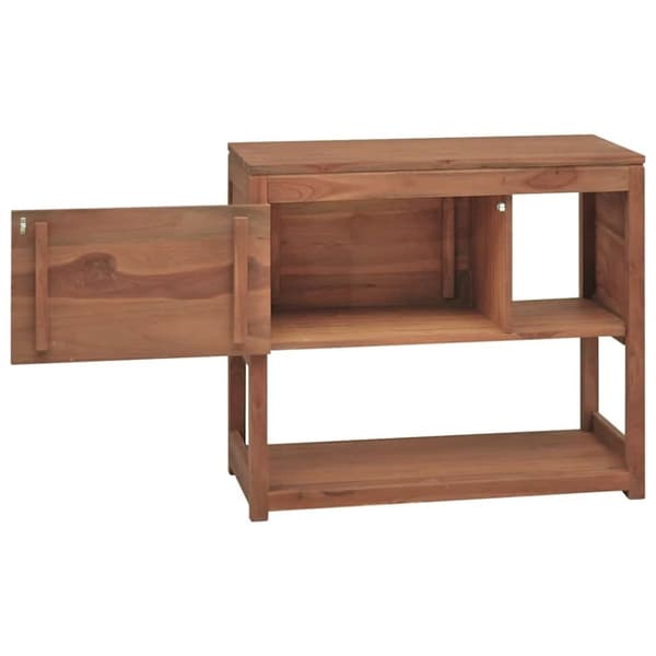 vidaXL badeværelsesskab 85x40x75 cm massivt teaktræ