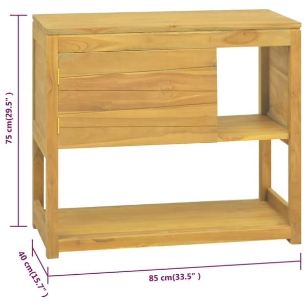 vidaXL badeværelsesskab 85x40x75 cm massivt teaktræ