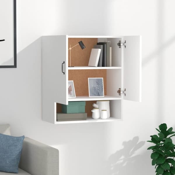 vidaXL vægskab 60x31x70 cm konstrueret træ hvid
