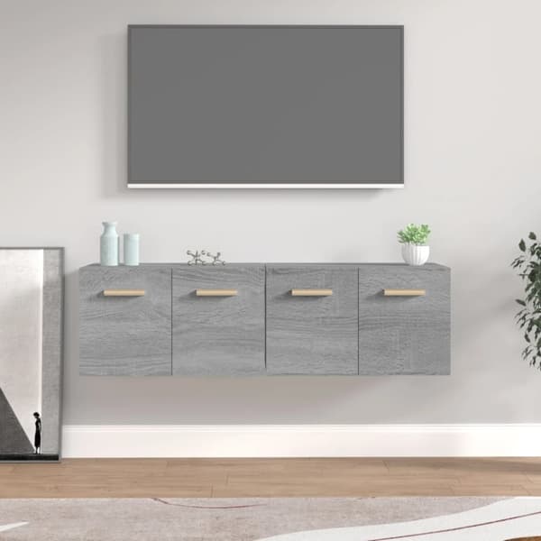 vidaXL Seinäkaapit 2 kpl harmaa Sonoma 60x36,5x35 cm tekninen puu