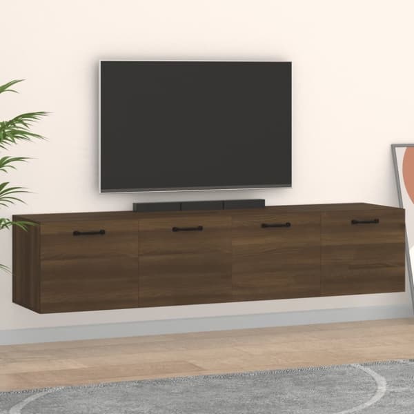 vidaXL vægskabe 2 stk. 60x36,5x35 cm konstrueret træ brun egetræ