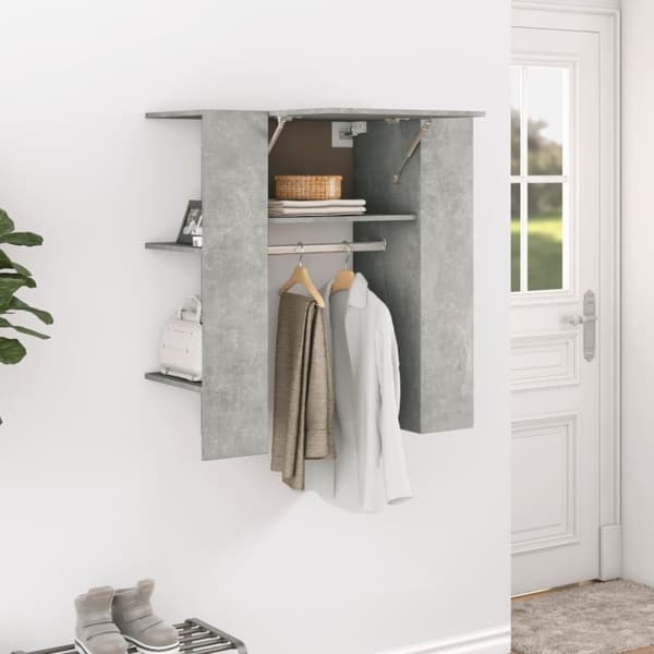 vidaXL Eteisen kaappi betoninharmaa 97,5x37x99 cm tekninen puu