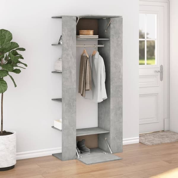 vidaXL Eteisen kaappi betoninharmaa 97,5x37x99 cm tekninen puu