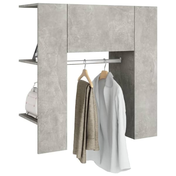 vidaXL Eteisen kaappi betoninharmaa 97,5x37x99 cm tekninen puu