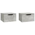 Miniatyrbillede 1 af 11: vidaXL væghængte sengeborde 2 stk. 34x30x20 cm betongrå
