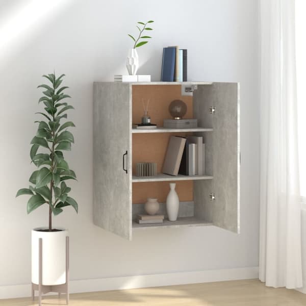 vidaXL vægskab 69,5x34x90 cm konstrueret træ betongrå