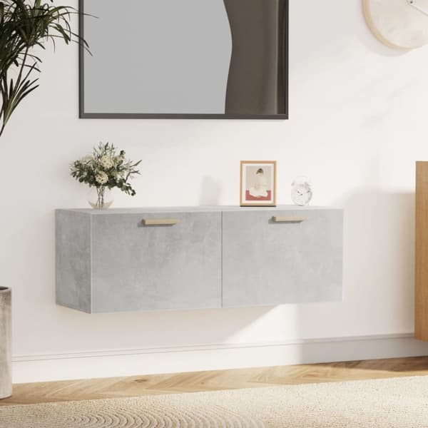 vidaXL Seinäkaappi betoninharmaa 100x36,5x35 cm tekninen puu
