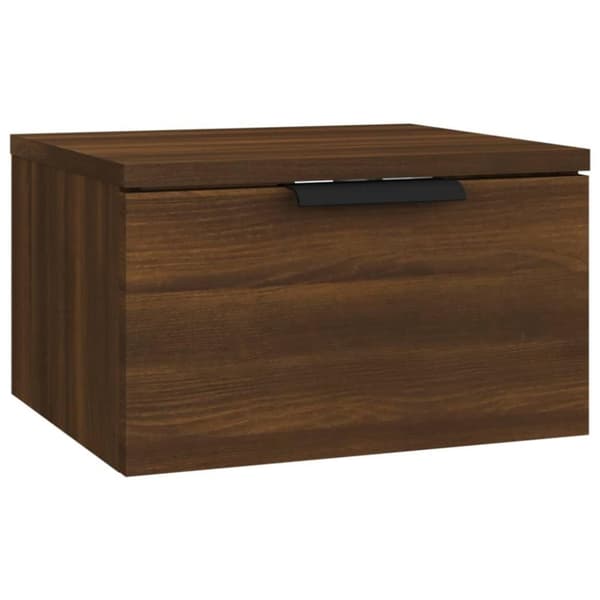 vidaXL væghængt sengebord 34x30x20 cm brun egetræsfarve