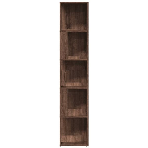 vidaXL hjørnereol 33x33x164,5 cm konstrueret Brun eg egetræsfarve