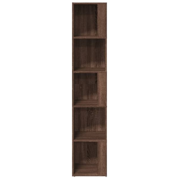 vidaXL hjørnereol 33x33x164,5 cm konstrueret Brun eg egetræsfarve