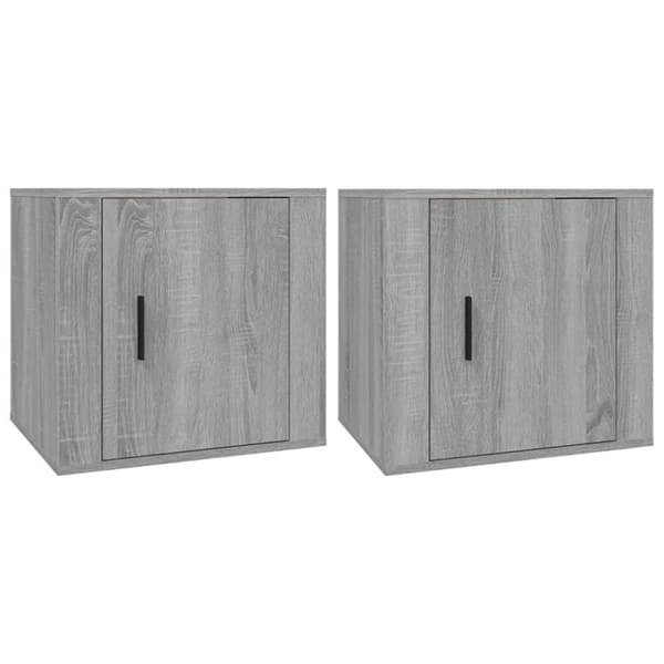 vidaXL Yöpöydät 2 kpl harmaa Sonoma 50x39x47 cm