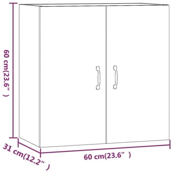 vidaXL Väggskåp vit 60x31x60 cm konstruerat trä