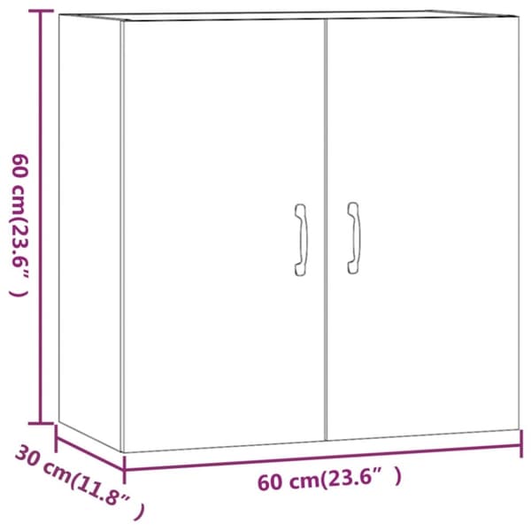 vidaXL Veggskap svart 60x31x60 cm konstruert tre