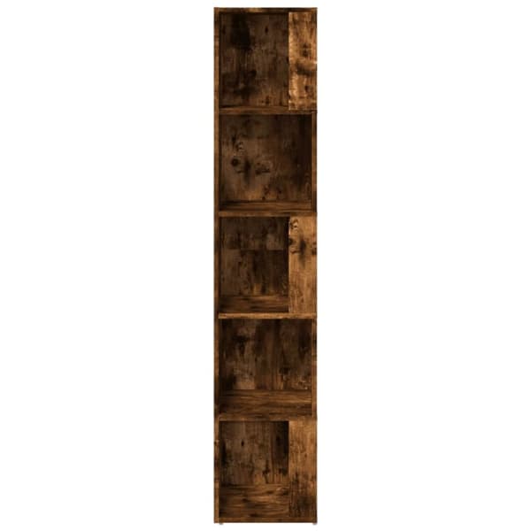 vidaXL Hjørneskap røkt eik 33x33x164,5 cm konstruert tre