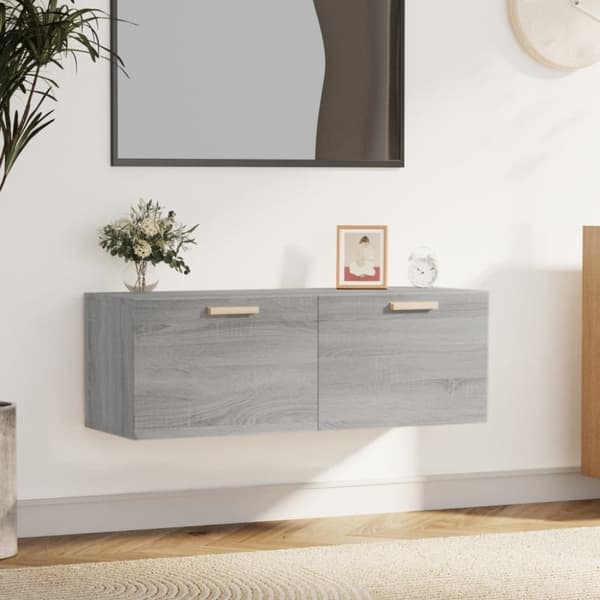 vidaXL Seinäkaappi harmaa Sonoma 100x36,5x35 cm tekninen puu
